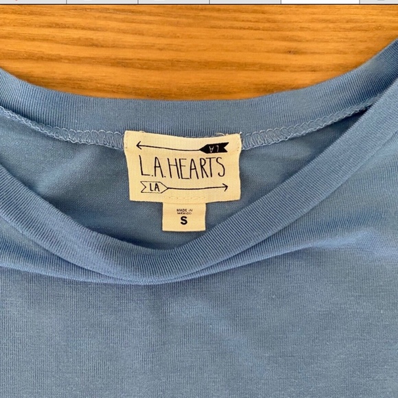 ‼️ DISAPPEARING SOON ‼️ EUC PACSUN L.A. HEARTS Blue k bye. Short-Sleeve T-Shirt - Picture 2 of 4